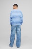 Baggy Rigid Carpenter Crinkle Denim Jeans In Antique Blue