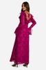 Textured  Flare Sleeve Maxi Dress 