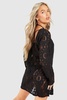 Crochet Open Back Beach Mini Dress