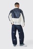 Relaxed Rigid Indigo Contrast Embroidered Strap Cuffed Jeans