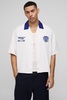 Oversized Moto Badge Revere Shirt