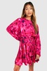 Blur Print Godet Mini Dress