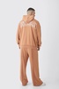 Tall Oversized Zip Applique Raw Seam & Wide Fit Sweatpants Tracksuit