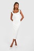 Lace Rose Trim Cap Sleeve Midii Dress