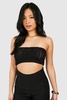 Petite Textured Crinkle Tube Top