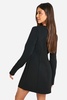 V Neck Long Sleeve Tailored Mini Dress