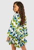 Bright Geo Print Godet Mini Dress