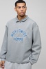Oversized Worldwide Applique Half Zip Rugby Polo