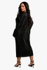 Plus Plisse Flared Sleeve Column Dress