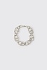 Silver Bracelet with Iced Links