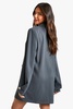 Woven Pocket Front Oversized Blazer Dress