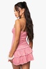 Gingham Strappy Tiered Mini Dress