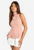 Crepe Fitted Seam Detail Top