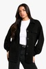 SUEDE LOOK OVERSIZED SHIRT