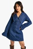 Petite Collar Detail Denim Shift Dress