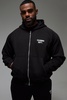 Man Active Training Dept Oversized Boxy Zip Through Hoodie