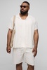 Plus Regular Linen Shirt & Short Set