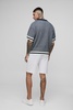 Tall Contrast Edge Open Knit Boxy Oversized Polo Shirt
