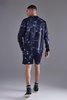 Long Sleeve Revere Barbwire Satin Short Set