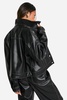 Contrast Stitch Detail Faux Leather Jacket
