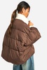 Contrast Rib Puffer Jacket