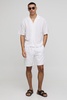 Oversized Revere Linen Blend Shirt & Short Set