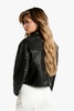 Vintage Look Zip Faux Leather Jacket