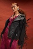 Fringe Detail Faux Leather Moto Jacket