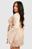 Plus Wide Plisse Flared Sleeve Skater Dress