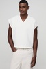 Oversized Boxy Cropped V Neck Sweatshirt Undershirt