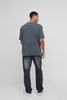 Oversized Extended Neck Man Washed Printed T-Shirt