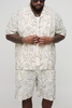 Plus Oversized Floral Applique Shirt & Short Set