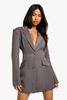 Tailored Structured Cinched Waist Blazer Dress