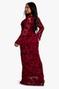Plus Devore Ruched Midi Dress