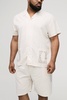 Plus Regular Linen Look Border Print Shirt and Short Set