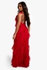 Chiffon Ruffle Strappy Maxi Dress