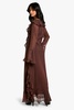 Petite Ruffle Flare Sleeve Belted Chiffon Maxi Dress