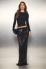 Sequin Side Split Maxi Skirt 