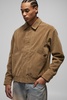 Boxy Faux Suede Pocket Harrington Jacket