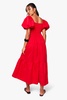 Tiered Shirred Midaxi Smock Dress