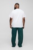 Plus Relaxed Split Hem Washed Raw Edge Sweatpants