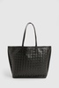 Woven Leather Look Tote Bag