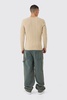 Muscle Fit Cable Knit Sweater