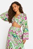 Mixed Print Twist Front Crop