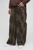 Baggy Relaxed Fit Textured Leopard Pants
