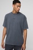Oversized Extended Neck Man Washed Printed T-Shirt