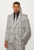 Oversized Boxy Plaid Contrast Stitch Jacket