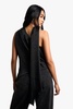 Satin Scarf Neck Tie Asymmetric Top