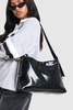 Distressed Leather Look Shoulder Bag