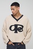Boxy Ofcl V Neck Knitted Sweater